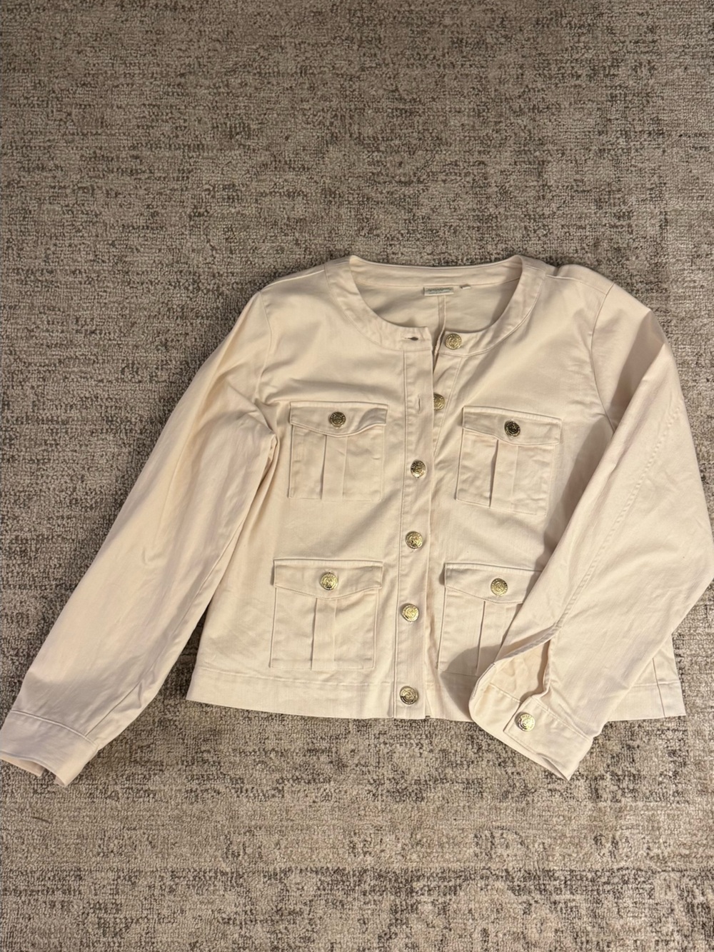 Spartina 449 Kinsley Denim Jacket – Shell/Off-White | Size XL